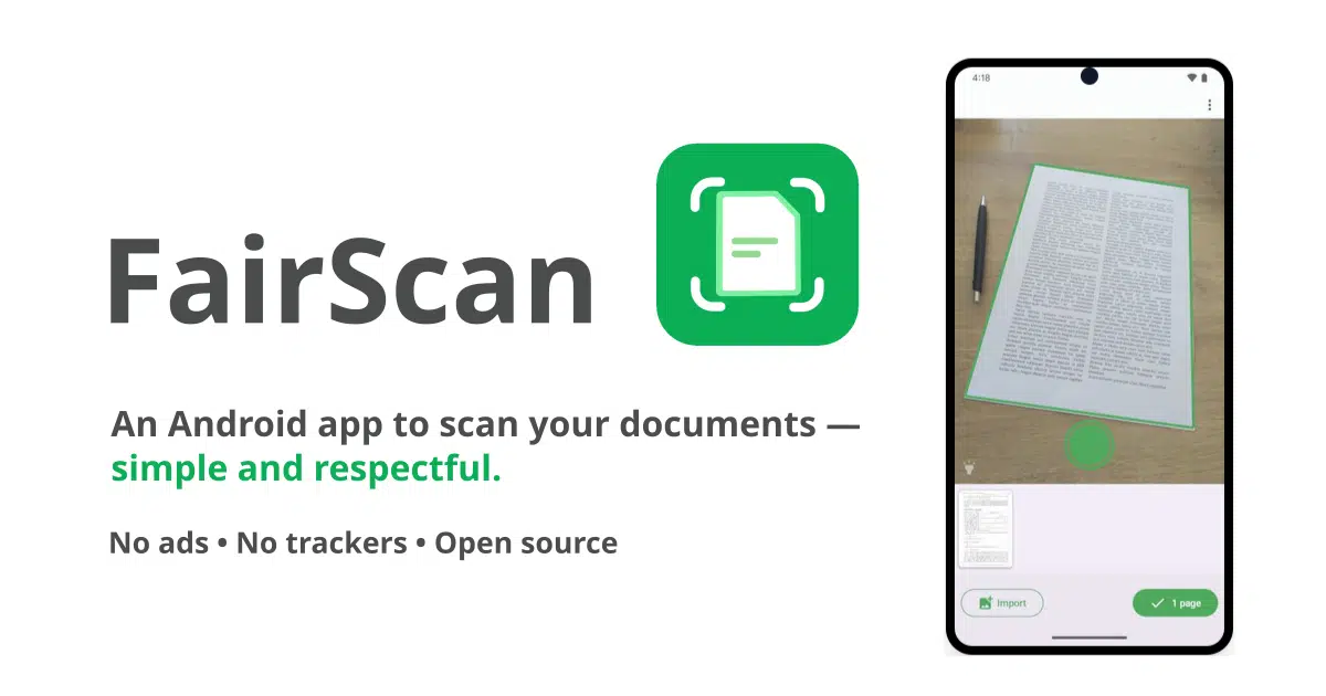 FairScan – Simple & Respectful Document Scanner for Android